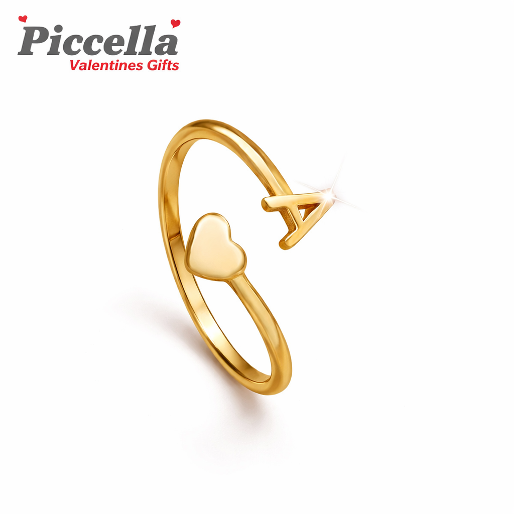 Gold initial ring