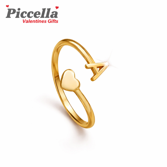 Gold initial ring