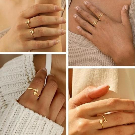 Gold initial ring