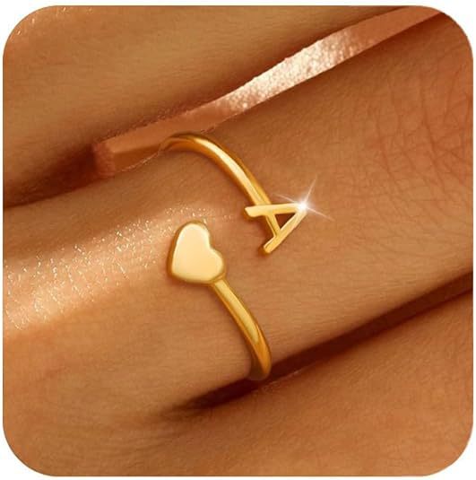 Gold initial ring